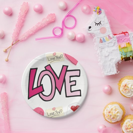 Papieren borden Valentijnsdag Papieren Bordje (Feest)