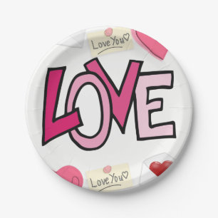 Papieren borden Valentijnsdag Papieren Bordje