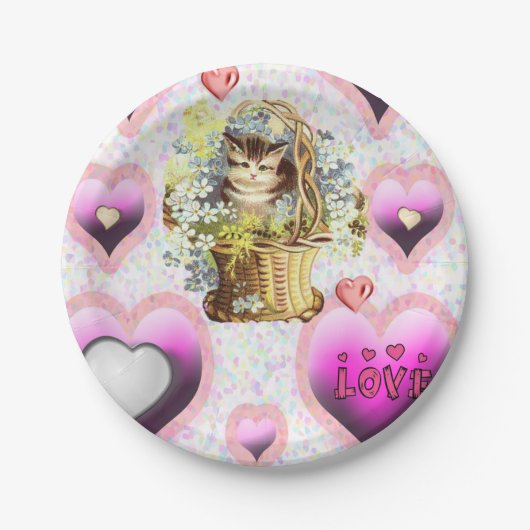 Papieren borden Valentijnsdag Papieren Bordje (Voorkant)