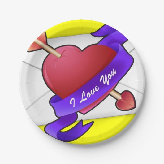Papieren borden Valentijnsdag Papieren Bordje (Voorkant)