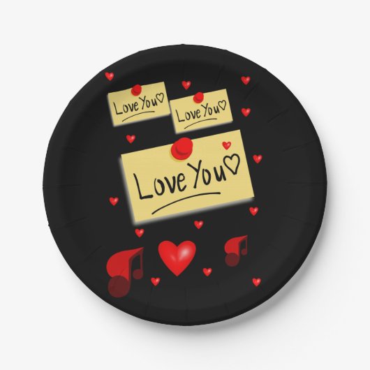 Papieren borden Valentijnsdag Papieren Bordje (Voorkant)