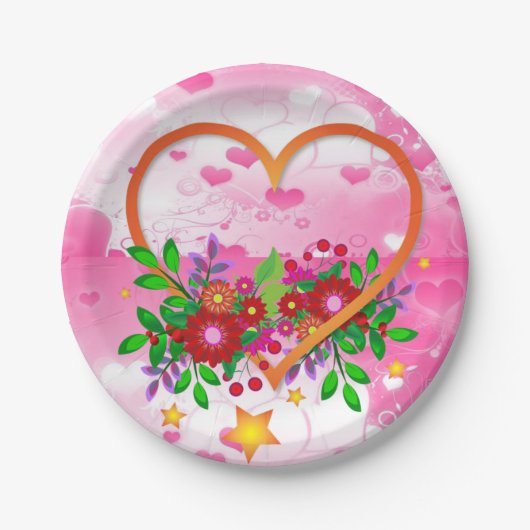 Papieren borden Valentijnsdag Papieren Bordje (Voorkant)