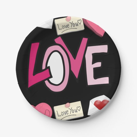 Papieren borden Valentijnsdag Papieren Bordje (Voorkant)