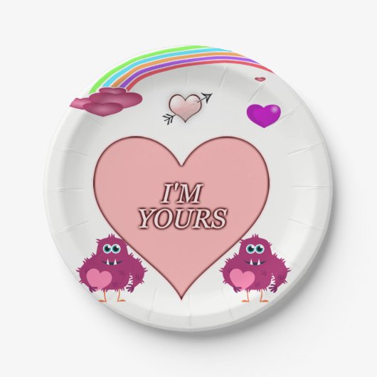 Papieren borden Valentijnsdag Papieren Bordje (Voorkant)