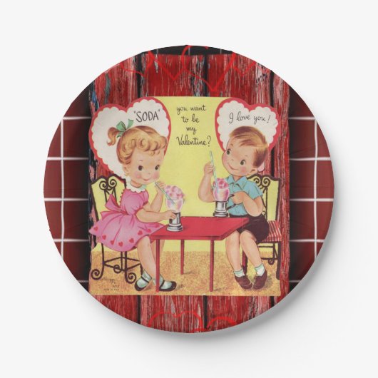 Papieren borden Valentijnsdag Papieren Bordje (Voorkant)