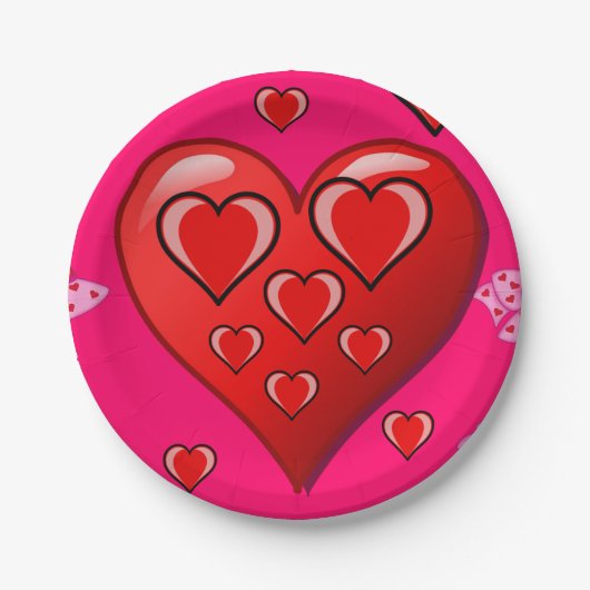Papieren borden Valentijnsdag Papieren Bordje (Voorkant)