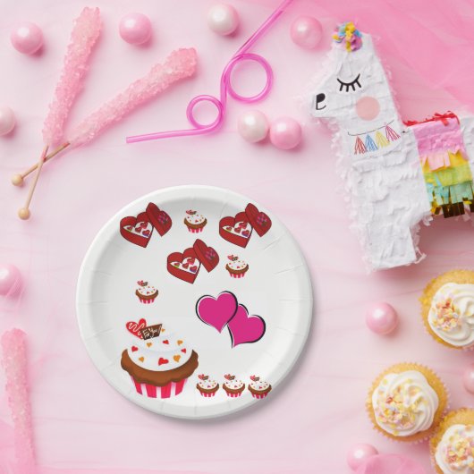 Papieren borden Valentijnsdag Papieren Bordje (Feest)
