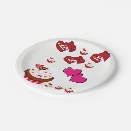 Papieren borden Valentijnsdag Papieren Bordje (Gekanteld)