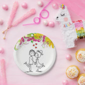 Papieren borden Valentijnsdag Papieren Bordje (Feest)