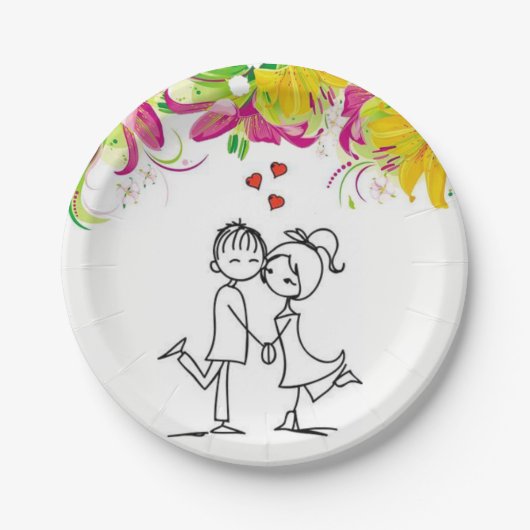 Papieren borden Valentijnsdag Papieren Bordje (Voorkant)