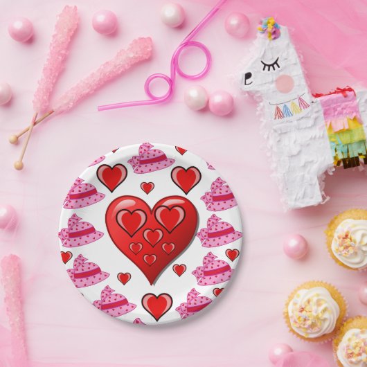 Papieren borden Valentijnsdag Papieren Bordje (Feest)