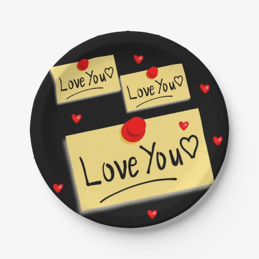 Papieren borden Valentijnsdag Papieren Bordje (Voorkant)