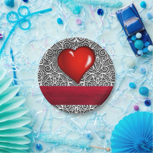 Papieren borden Valentijnsdag Papieren Bordje (Feest)