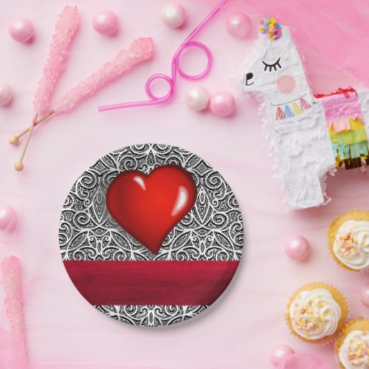Papieren borden Valentijnsdag Papieren Bordje (Feest)