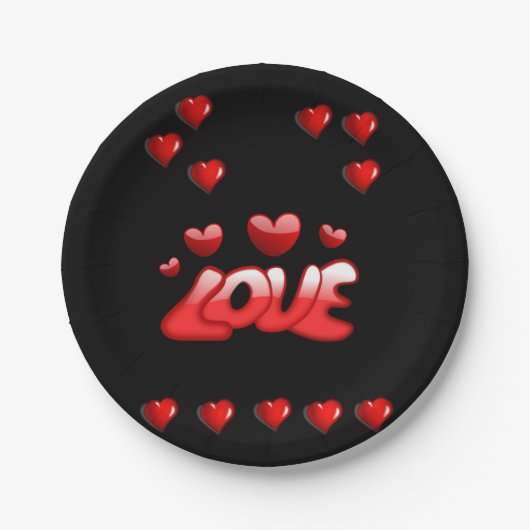 Papieren borden Valentijnsdag Papieren Bordje (Voorkant)