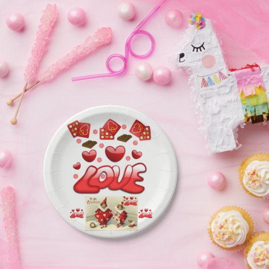 Papieren borden Valentijnsdag Papieren Bordje (Feest)