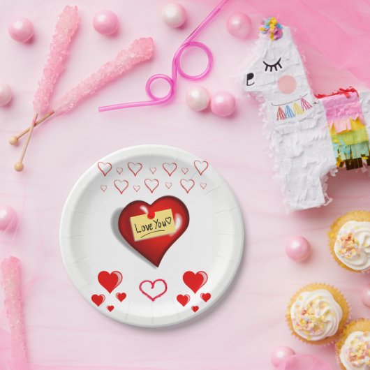 Papieren borden Valentijnsdag Papieren Bordje (Feest)