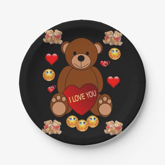 Papieren borden Valentijnsdag Papieren Bordje (Voorkant)