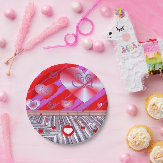Papieren borden Valentijnsdag Papieren Bordje (Feest)