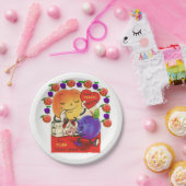 Papieren borden Valentijnsdag Peach Plum Bordje (Feest)