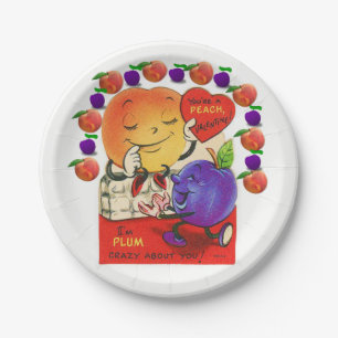 Papieren borden Valentijnsdag Peach Plum Bordje