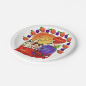 Papieren borden Valentijnsdag Peach Plum Bordje (Gekanteld)