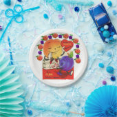 Papieren borden Valentijnsdag Peach Plum Papieren Bordje (Feest)