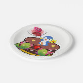 Papieren borden Valentijnsdag, Penguin Hearts Papieren Bordje (Gekanteld)