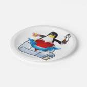 Papieren borden Valentijnsdag, Penguin Hearts Papieren Bordje (Gekanteld)
