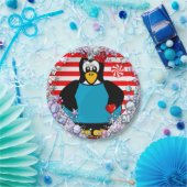 Papieren borden Valentijnsdag, Penguin Hearts Papieren Bordje (Feest)