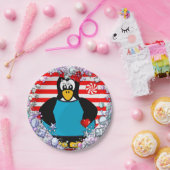 Papieren borden Valentijnsdag, Penguin Hearts Papieren Bordje (Feest)
