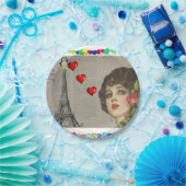 Papieren borden Valentijnsdag, Penguin Hearts Papieren Bordje (Feest)