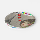 Papieren borden Valentijnsdag, Penguin Hearts Papieren Bordje (Gekanteld)