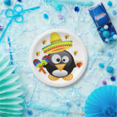 Papieren borden Valentijnsdag, Penguin Hearts Papieren Bordje (Feest)