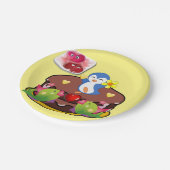 Papieren borden Valentijnsdag, Penguin Hearts Papieren Bordje (Gekanteld)
