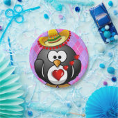 Papieren borden Valentijnsdag, Penguin Papieren Bordje (Feest)