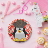Papieren borden Valentijnsdag, Penguin Papieren Bordje (Feest)
