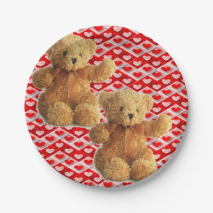 Papieren borden Valentijnsdag, Teddy Bear Bordje