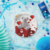 Papieren borden Valentijnsdag, Teddy Bear Papieren Bordje (Feest)