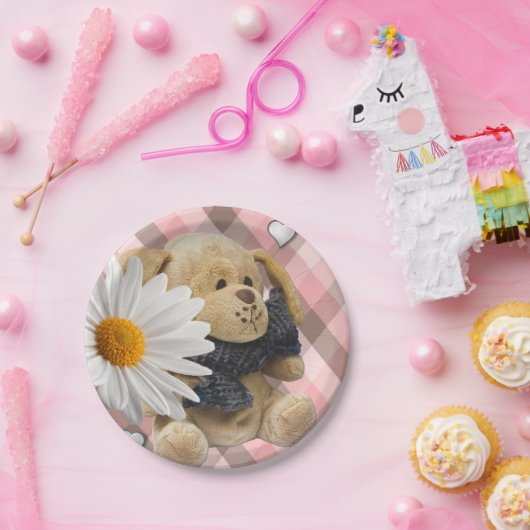 Papieren borden Valentijnsdag, Teddy Bear Papieren Bordje (Feest)