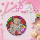 Papieren borden Valentijnsdag, Teddy Bear Papieren Bordje (Feest)