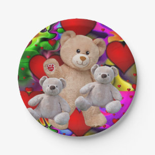 Papieren borden Valentijnsdag, Teddy Bear Papieren Bordje