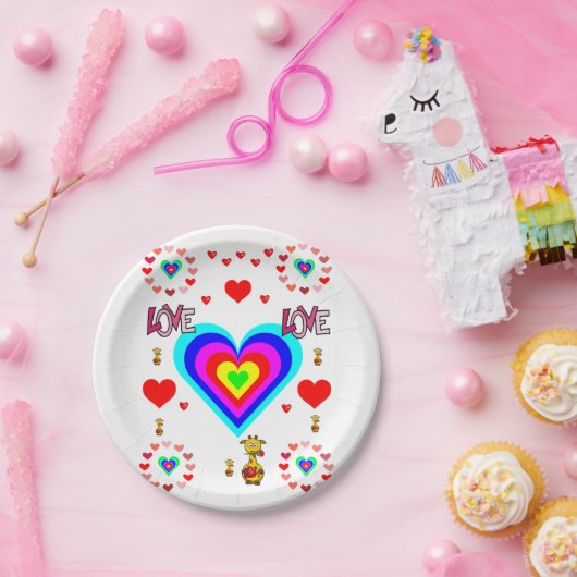 Papieren borden Valentijnse Papieren Bordje (Feest)