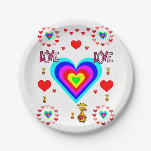 Papieren borden Valentijnse Papieren Bordje (Voorkant)