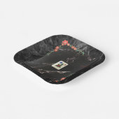 Papieren borden van Mahjong met marmer- en bloemon Papieren Bordje (Gebogen)