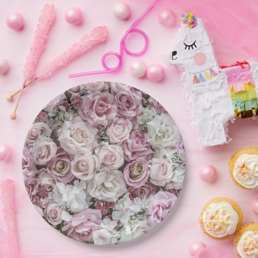 Papieren Borden - Victoriaans Rozen Papieren Bordje (Feest)