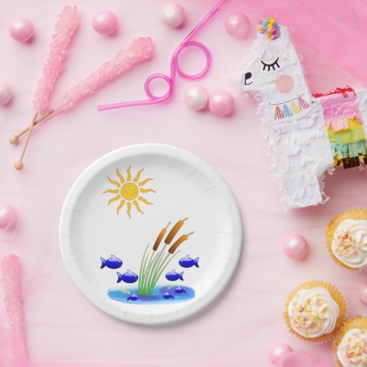 Papieren borden Vissen Papieren Bordje (Feest)