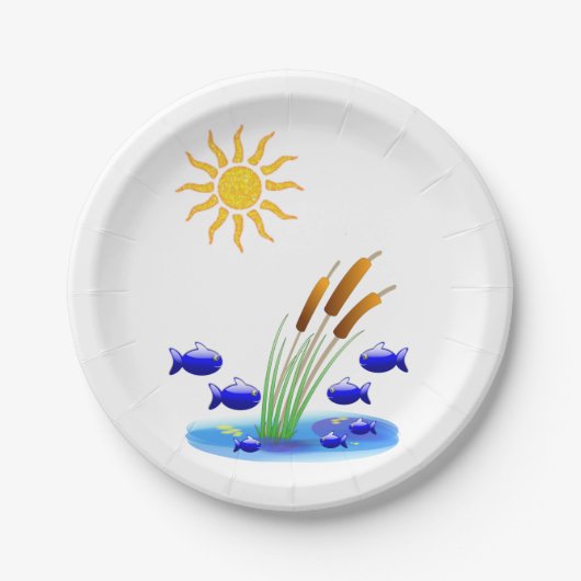 Papieren borden Vissen Papieren Bordje (Voorkant)