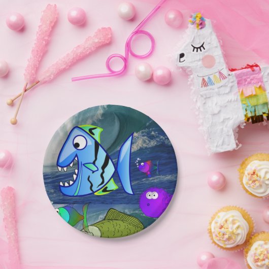 Papieren borden Vissen Papieren Bordje (Feest)