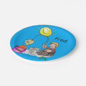 Papieren Borden, Visser Fish Sun Blue Papieren Bordje (Gekanteld)